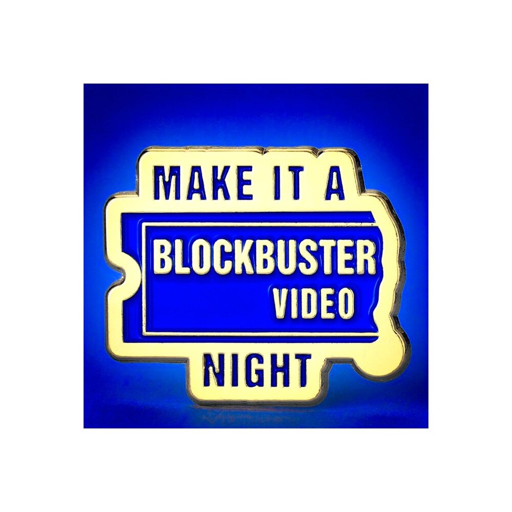 VINTAGE BLOCKBUSTER LOGO OIL DRIPPED ENAMEL PIN NWT - Picture 2 of 10